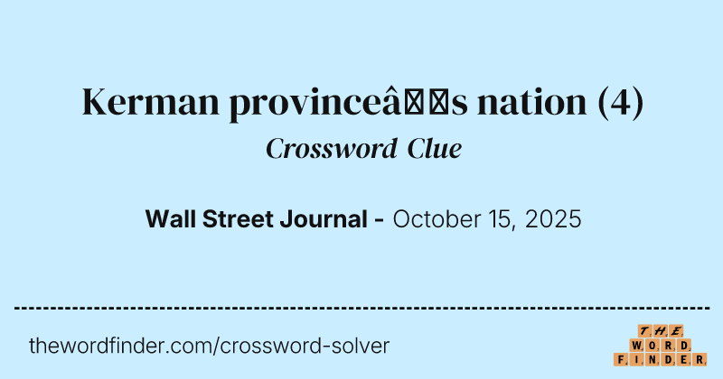 Kerman province’s nation crossword clue image