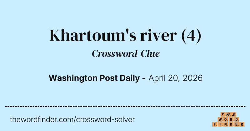 Khartoum's river crossword clue image