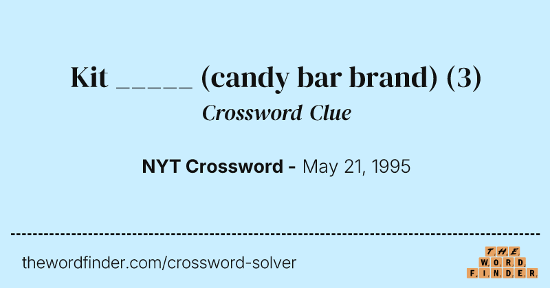 Kit _____ (candy bar brand) crossword clue image