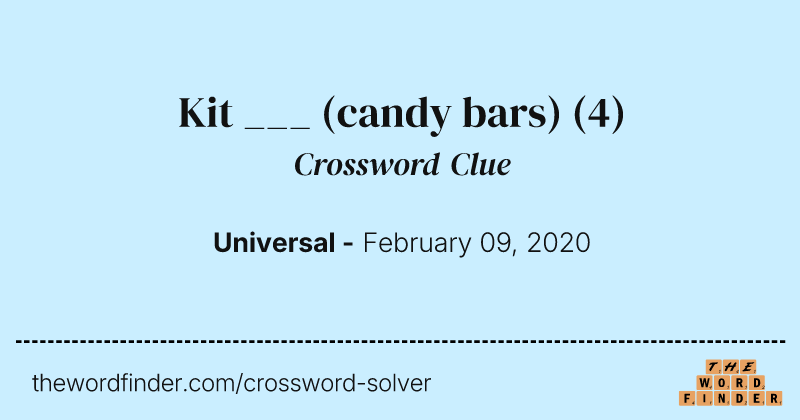 Kit ___ (candy bars) crossword clue image