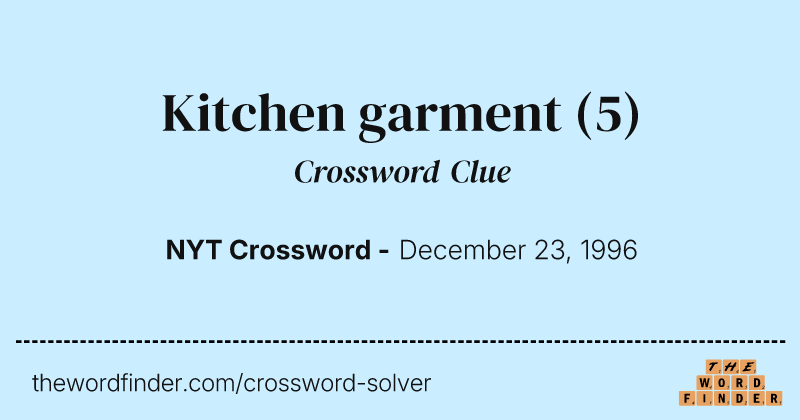 Kitchen garment crossword clue image