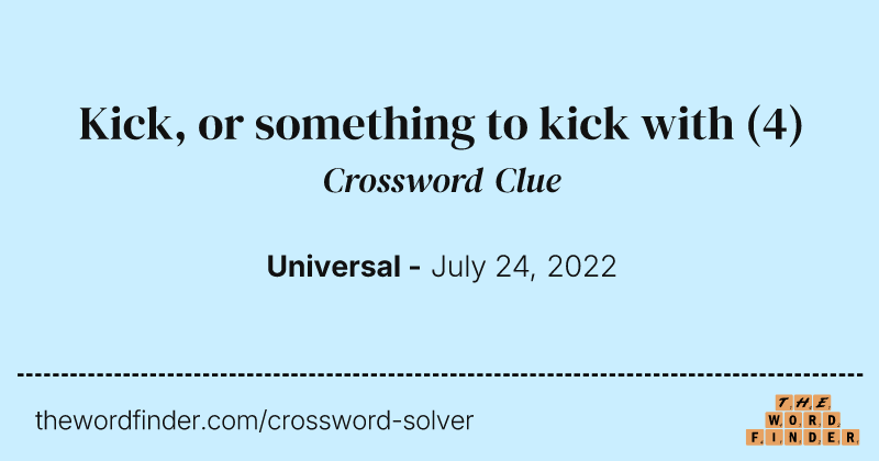 Kick, or something to kick with crossword clue image