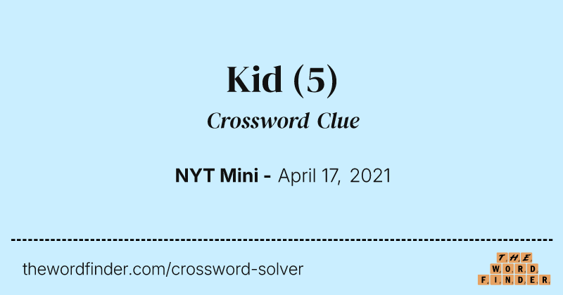 Kid crossword clue image