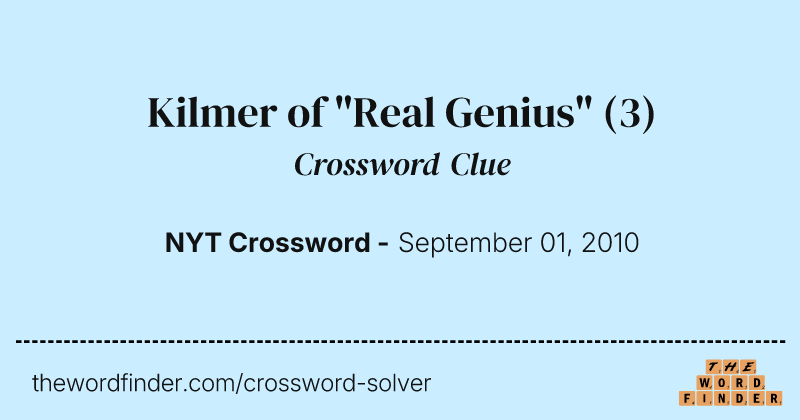 Kilmer of "Real Genius" crossword clue image