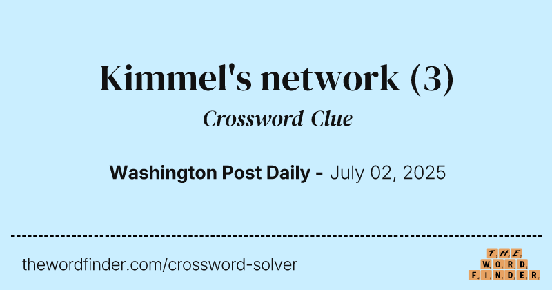 Kimmel's network crossword clue image