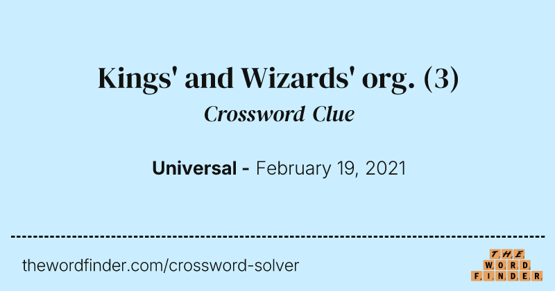 Kings' and Wizards' org. crossword clue image