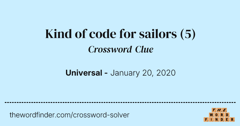 Kind of code for sailors crossword clue image