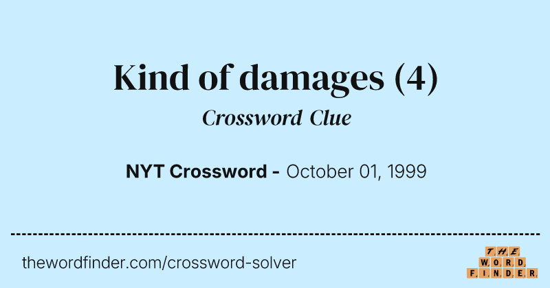 Kind of damages crossword clue image