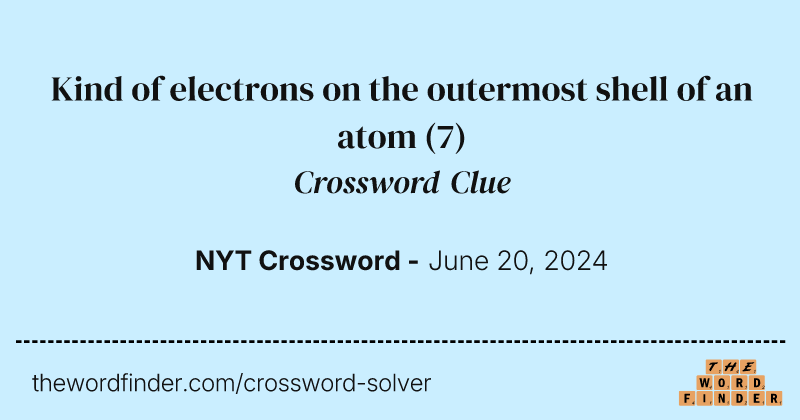 Kind of electrons on the outermost shell of an atom crossword clue image