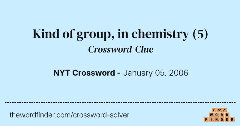 Kind of group, in chemistry crossword clue image
