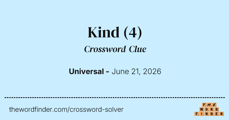 Kind crossword clue image