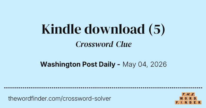 Kindle download crossword clue image