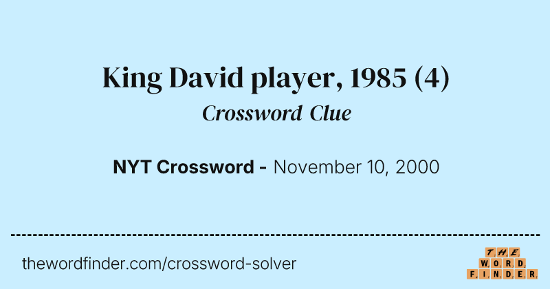 King David player, 1985 crossword clue image