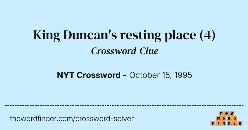 King Duncan's resting place crossword clue image