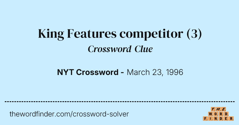 King Features competitor crossword clue image