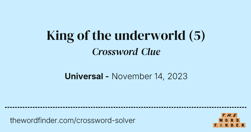 King of the underworld crossword clue image