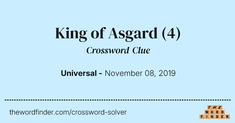 King of Asgard crossword clue image