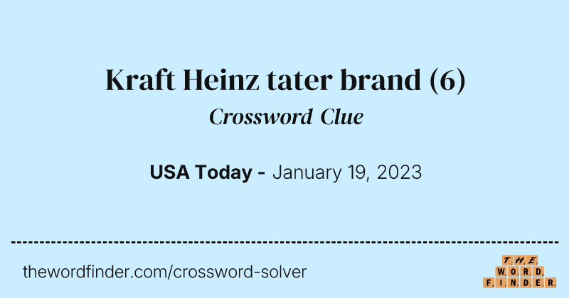 Kraft Heinz tater brand crossword clue image