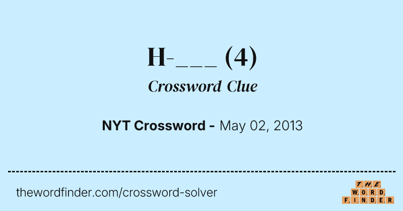 H-___ crossword clue image
