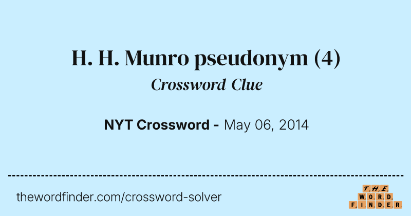 H. H. Munro pseudonym crossword clue image