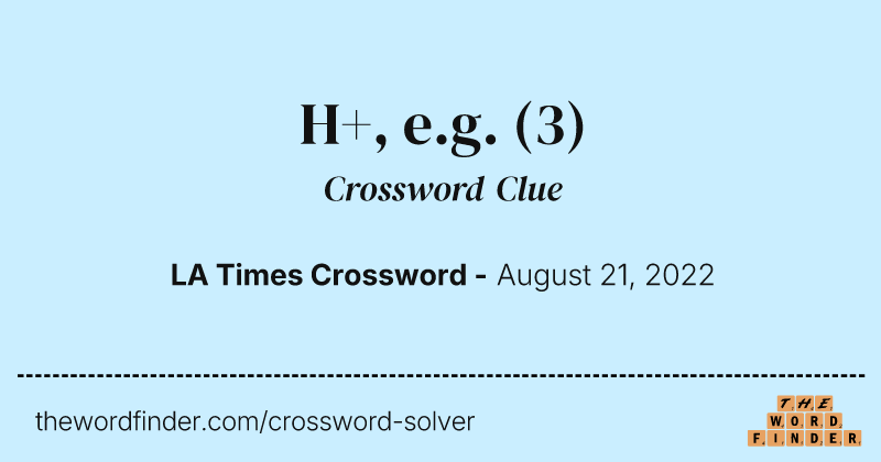 H+, e.g. crossword clue image