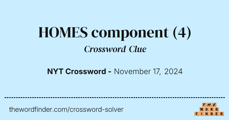 HOMES component crossword clue image