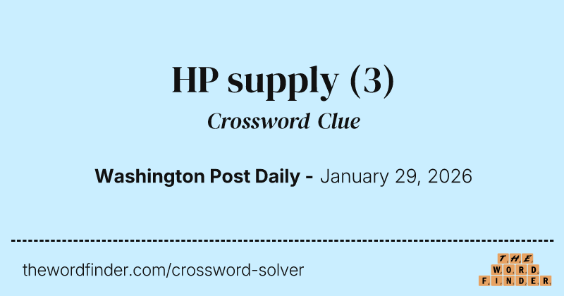 HP supply crossword clue image