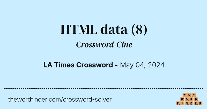 HTML data crossword clue image