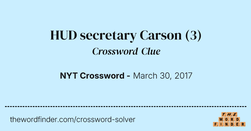 HUD secretary Carson crossword clue image