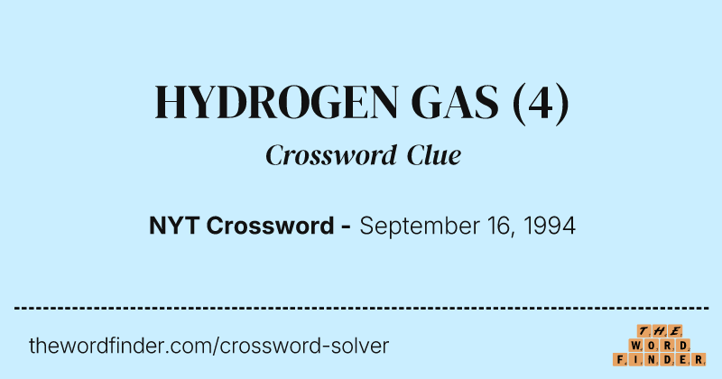 HYDROGEN GAS crossword clue image