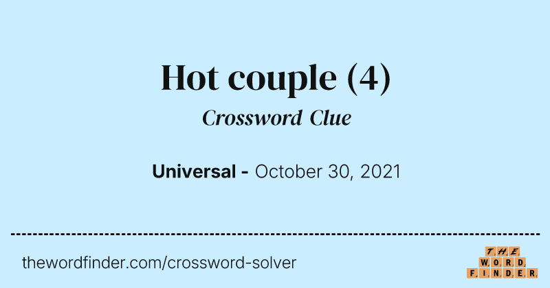 Hot couple crossword clue image