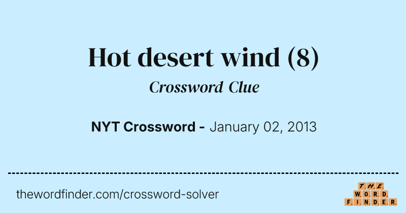 Hot desert wind crossword clue image