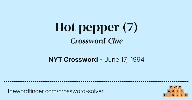 Hot pepper crossword clue image