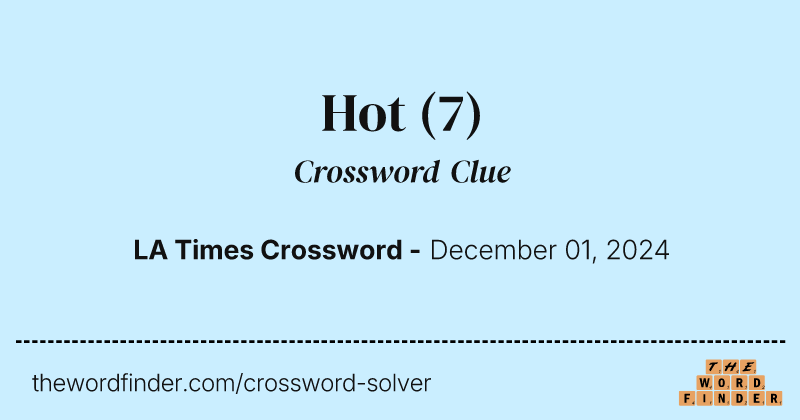 Hot crossword clue image