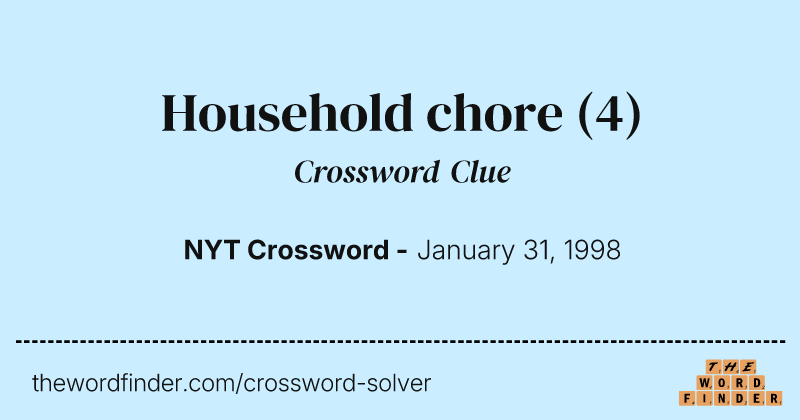 Household chore crossword clue image