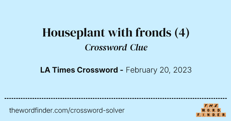 Houseplant with fronds crossword clue image