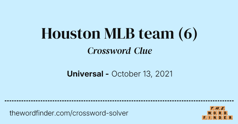 Houston MLB team crossword clue image