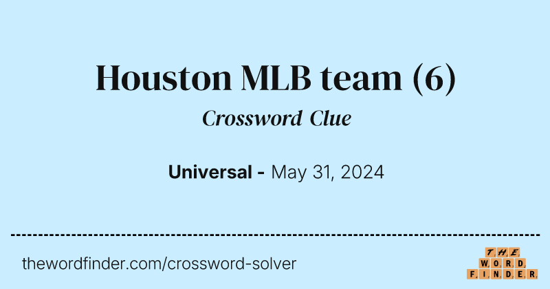Houston MLB team crossword clue image