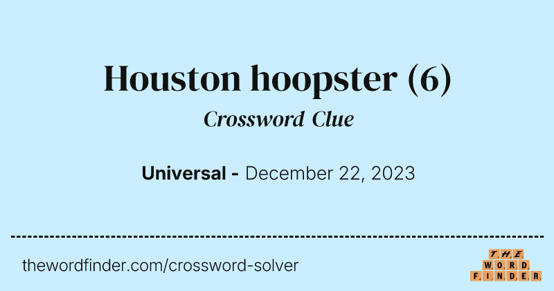 Houston hoopster crossword clue image