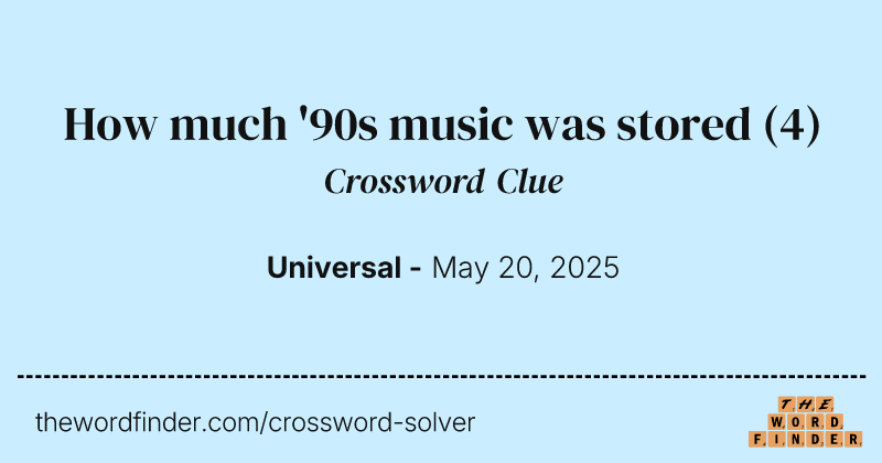 How much '90s music was stored crossword clue image