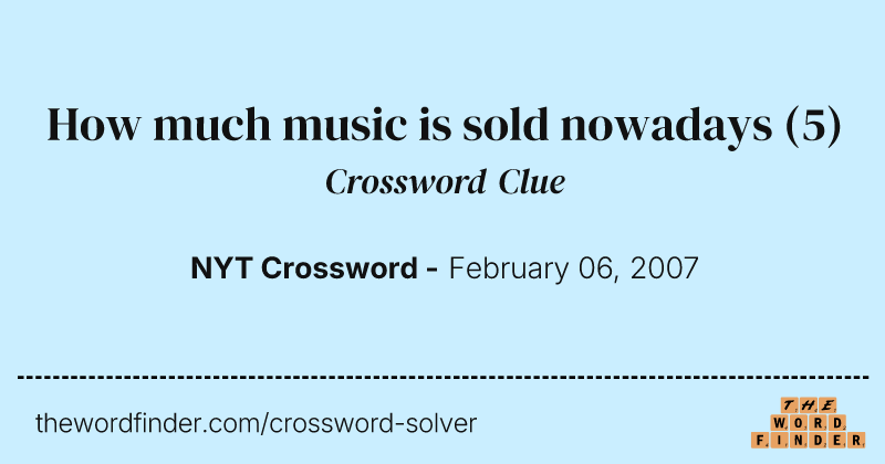 How much music is sold nowadays crossword clue image