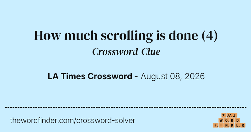 How much scrolling is done crossword clue image
