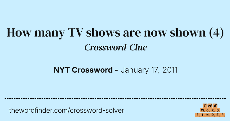 How many TV shows are now shown crossword clue image