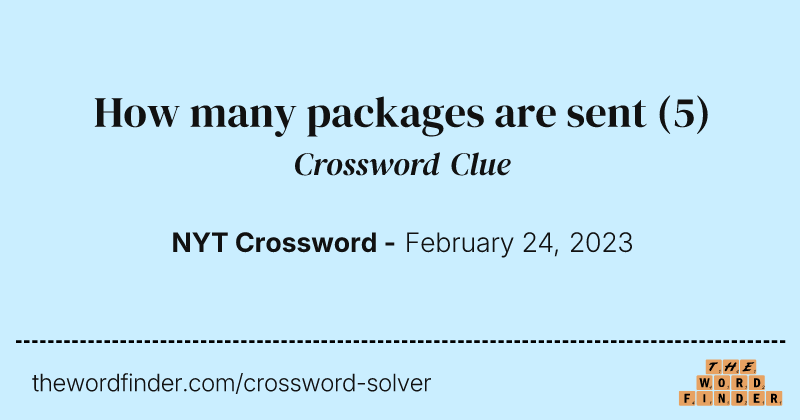 How many packages are sent crossword clue image