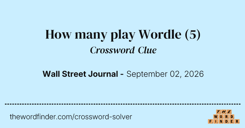 How many play Wordle crossword clue image
