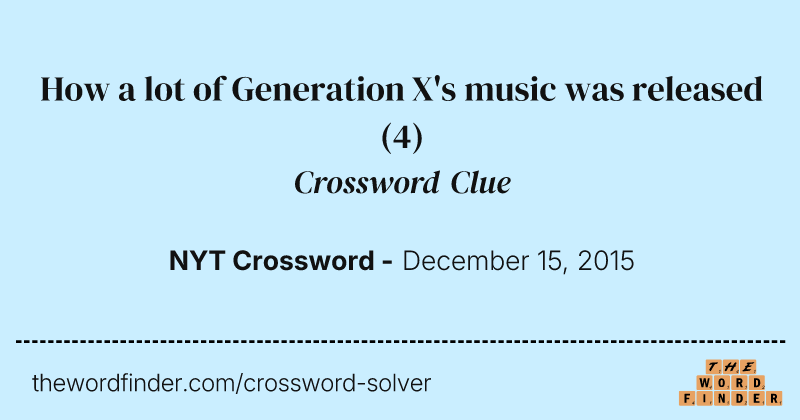 How a lot of Generation X's music was released crossword clue image
