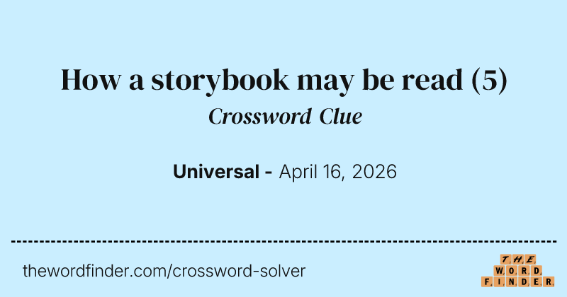 How a storybook may be read crossword clue image