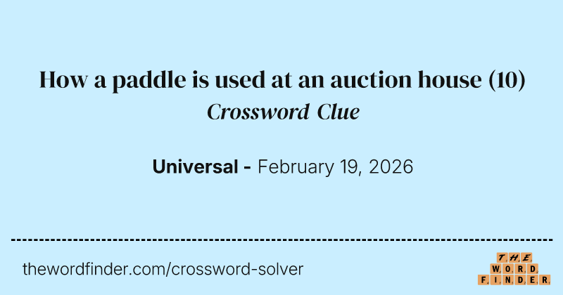 How a paddle is used at an auction house crossword clue image
