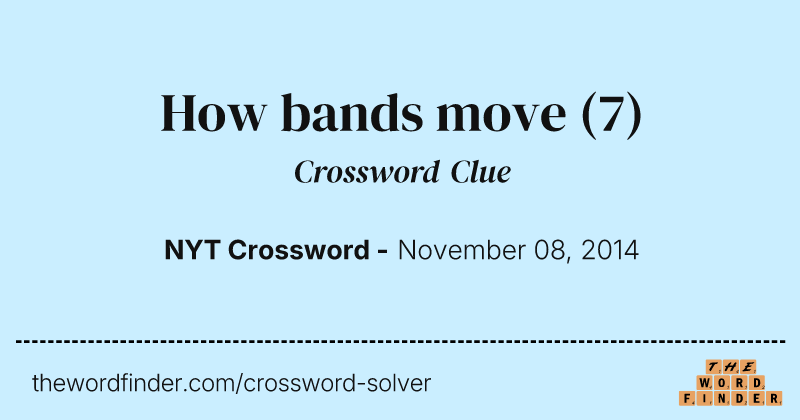 How bands move crossword clue image