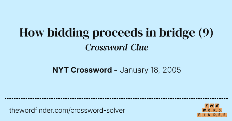 How bidding proceeds in bridge crossword clue image